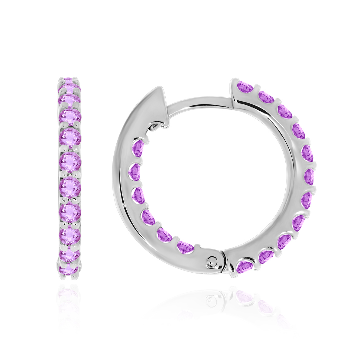 Серьги из серебра с камнем аметист фото, цены