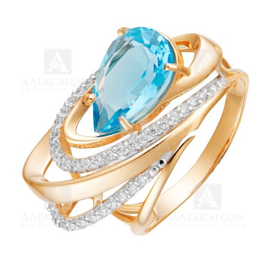 Кольцо из золота с камнем аметист, Фианит фото, цены