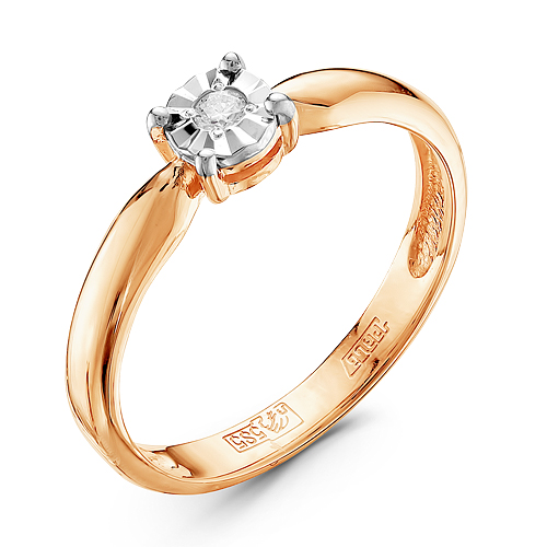 Кольцо из золота с камнем Бриллиант фото, цены