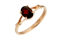 Кольцо из золота с камнем Гранат фото, цены