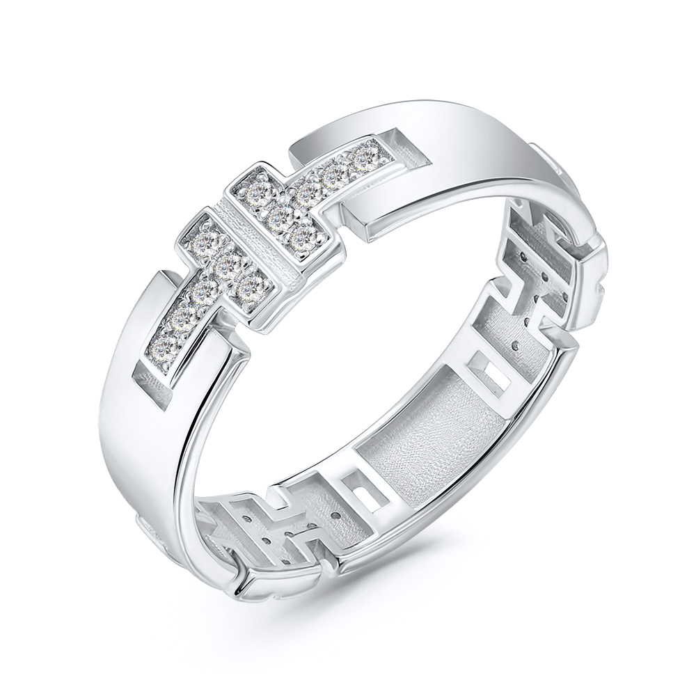 Кольцо из серебра с камнем Фианит фото, цены