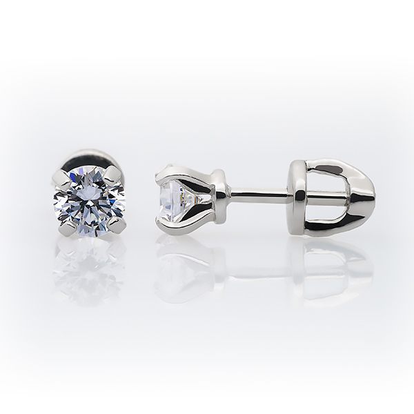 Пуссеты из серебра с камнем Фианит фото, цены