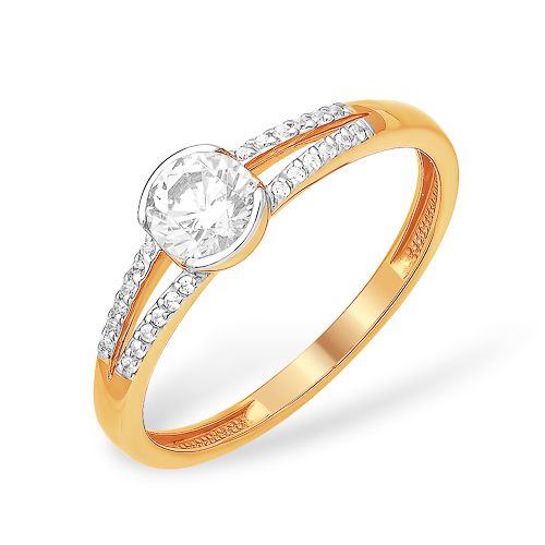 Кольцо из золота с камнем Фианит фото, цены