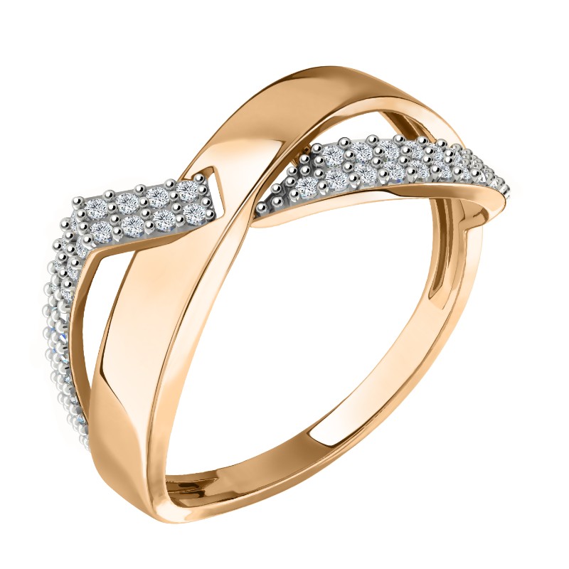 Кольцо из золота с камнем Фианит фото, цены