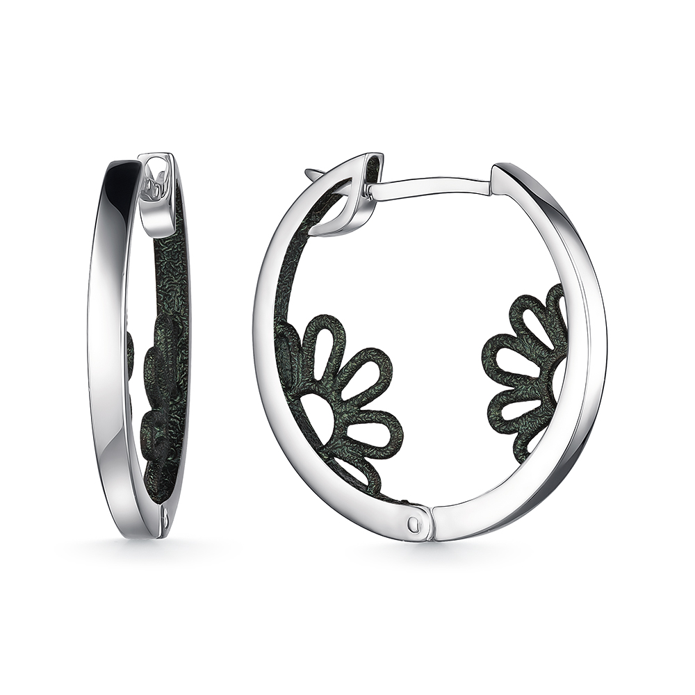 Серьги из серебра с камнем вставками эмали фото, цены