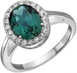 Кольцо из серебра с камнем Кварц, Циркон фото, цены