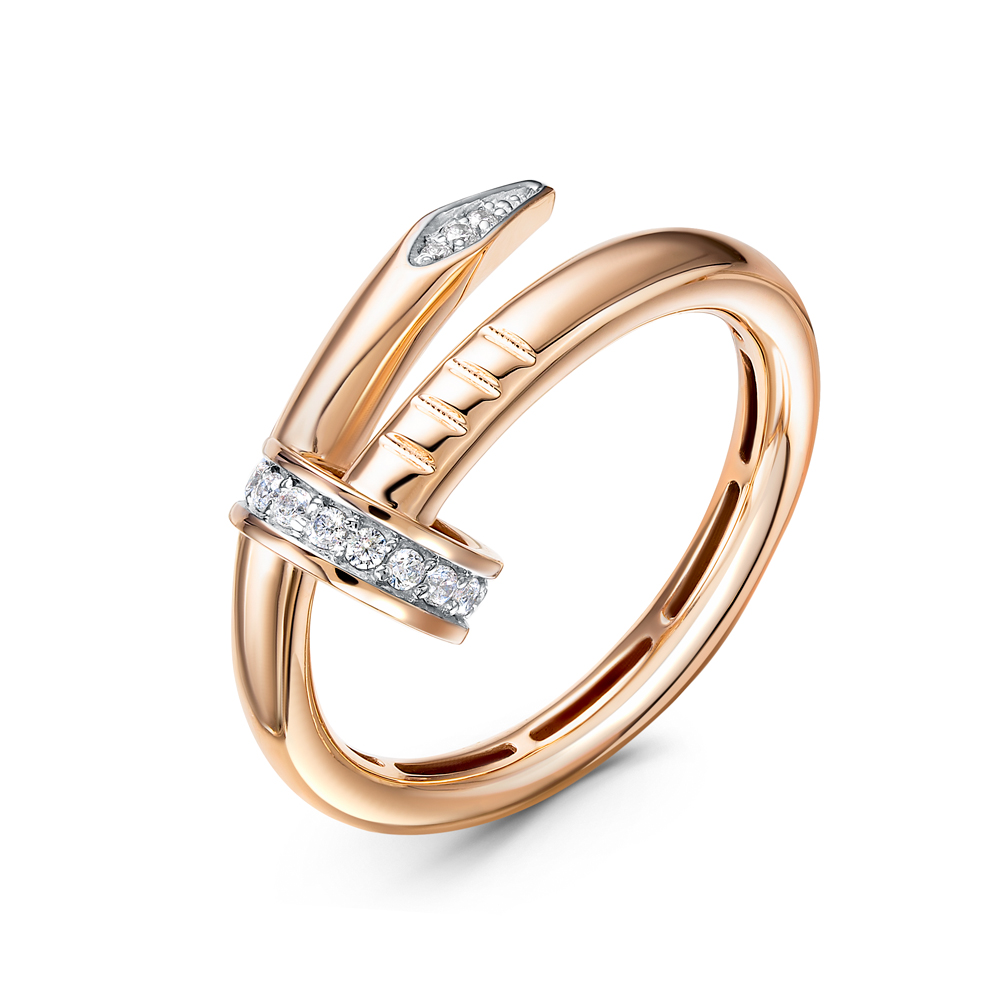 Кольцо из золота с камнем Фианит фото, цены