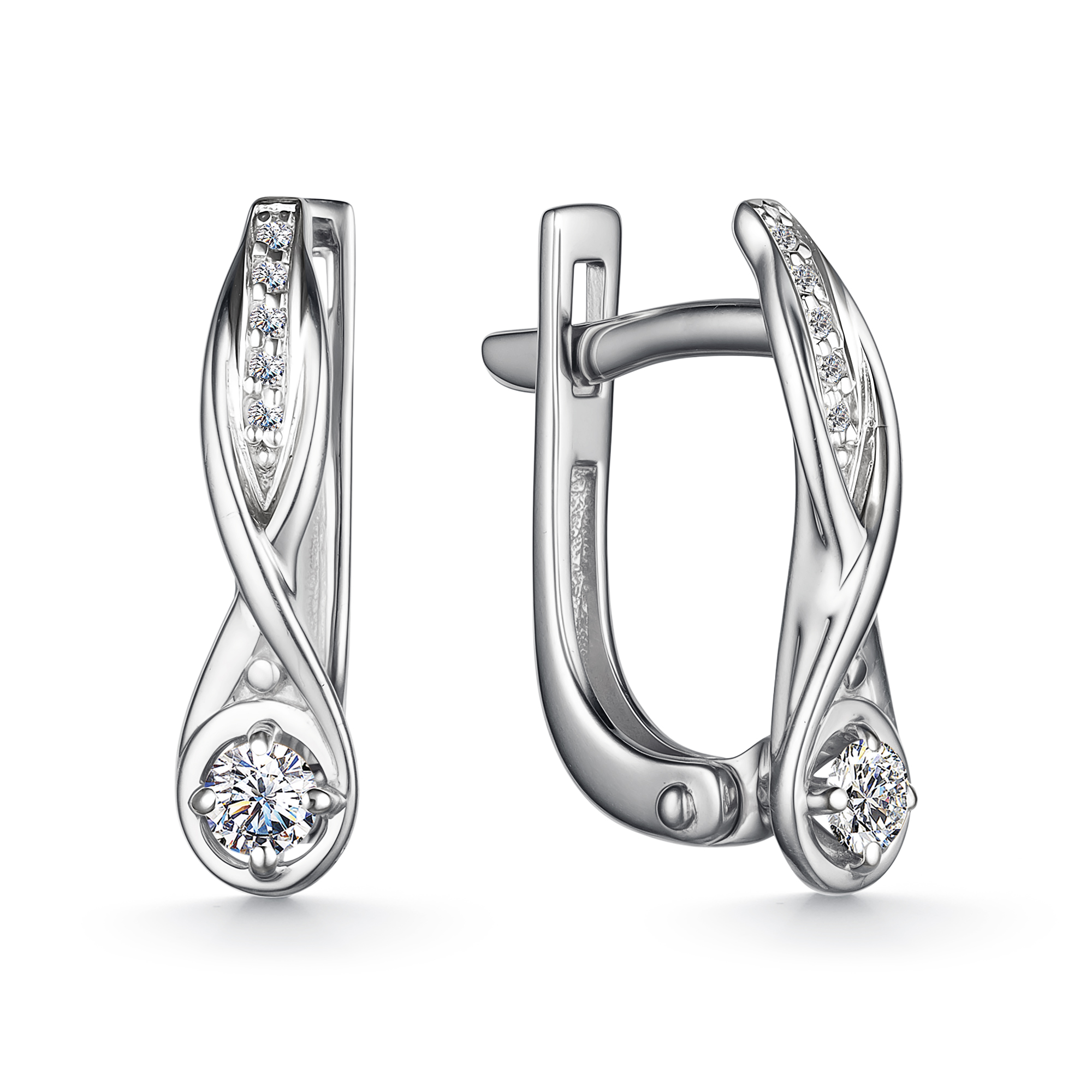 Серьги из золота с камнем Бриллиант фото, цены