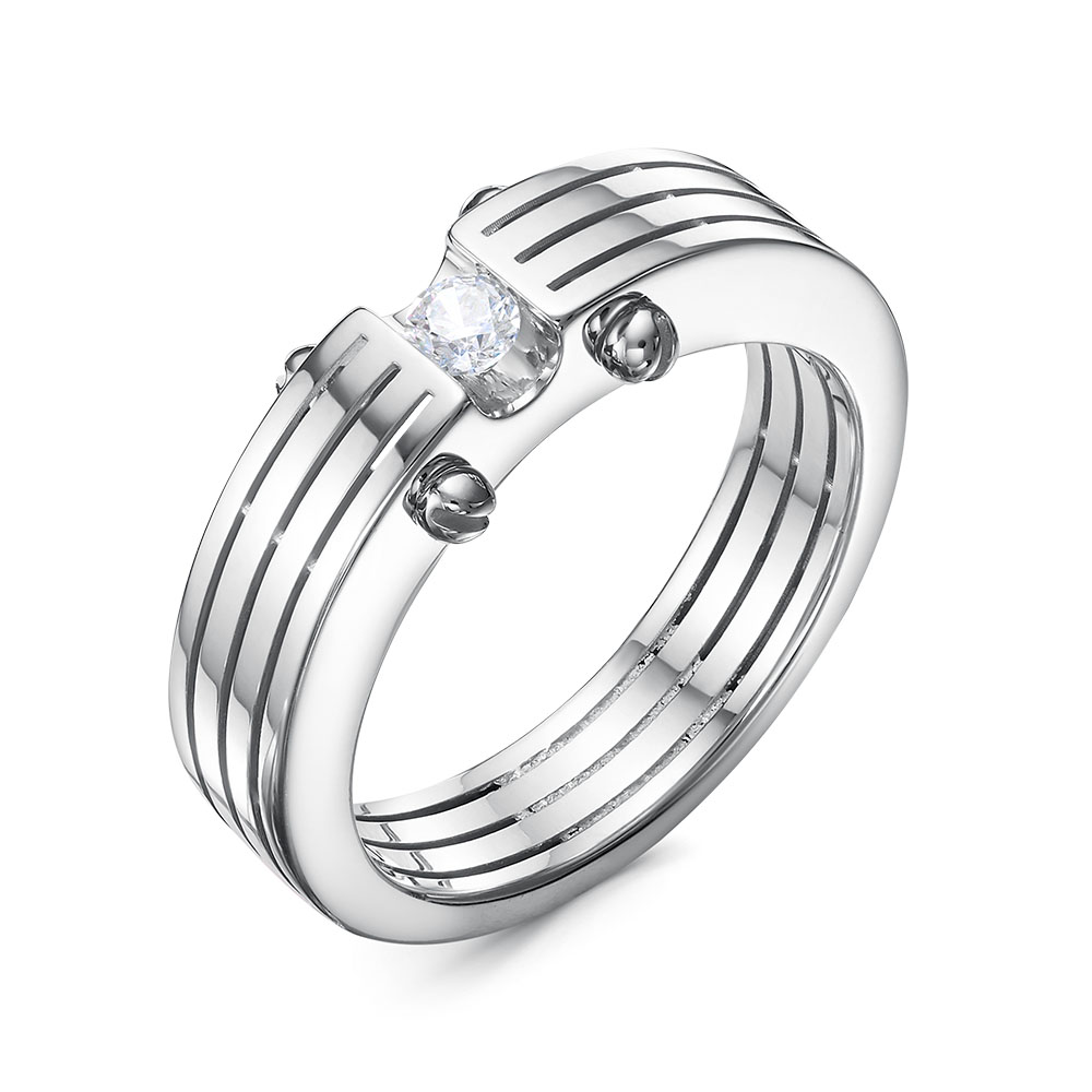 Кольцо из серебра с камнем Фианит фото, цены