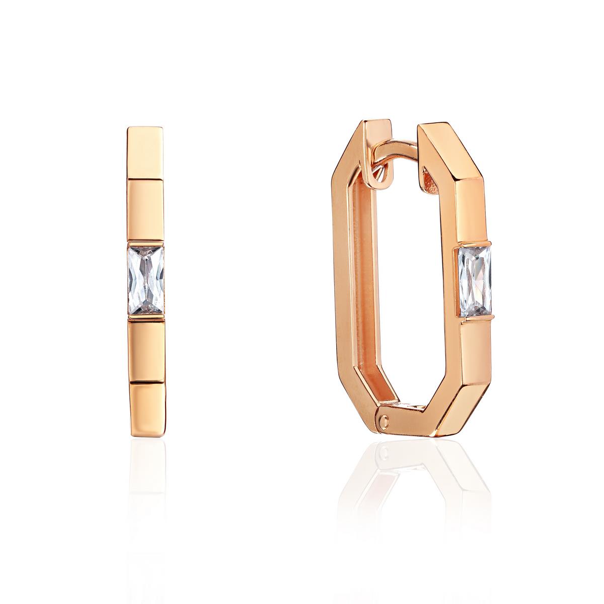 Серьги из золота с камнем Фианит фото, цены