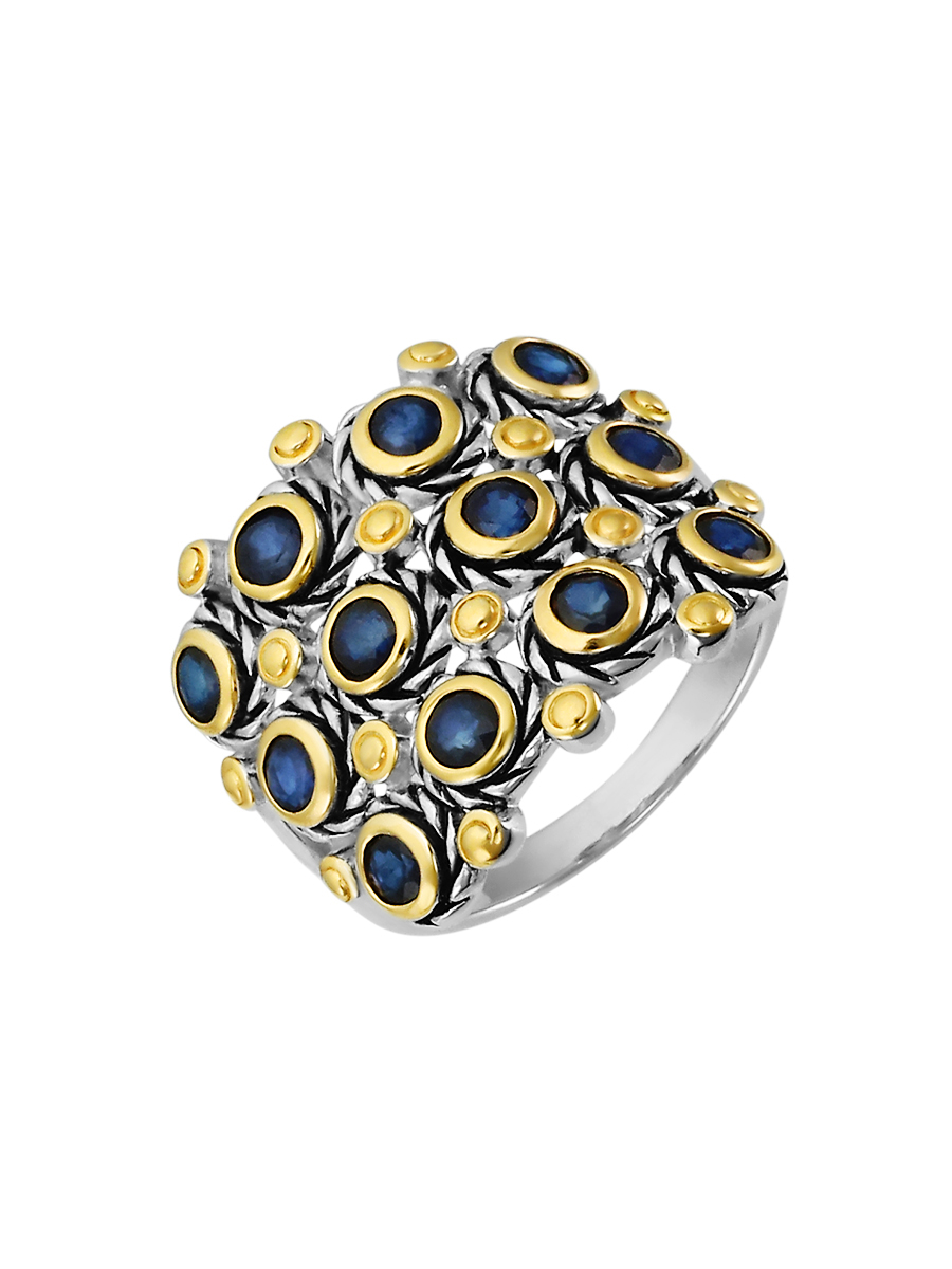 Кольцо из серебра с камнем Сапфир фото, цены