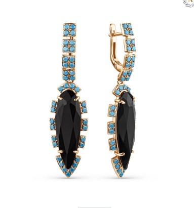 Серьги из золота с камнем Фианит, Ситалл фото, цены