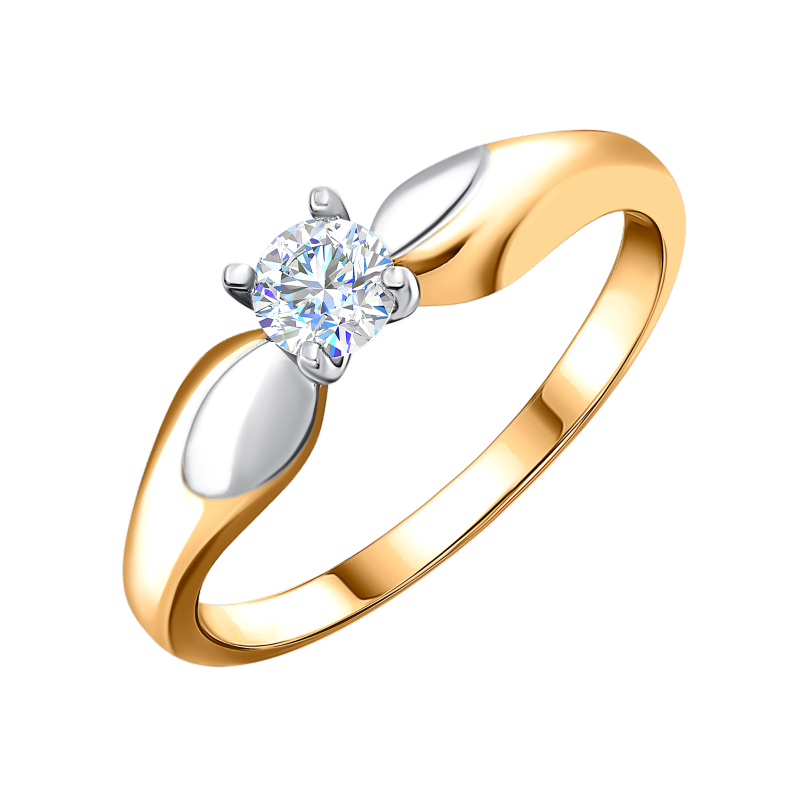 Кольцо из золота с камнем Фианит фото, цены