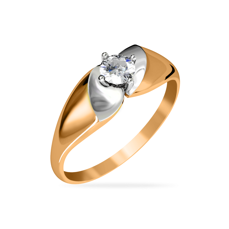 Кольцо из золота с камнем Фианит фото, цены