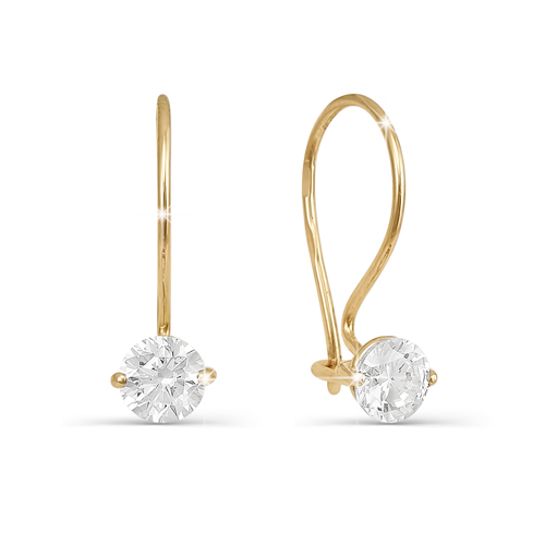 Серьги из золота с камнем Фианит фото, цены