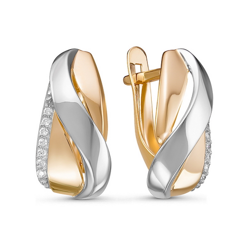 Серьги из золота с камнем Фианит фото, цены