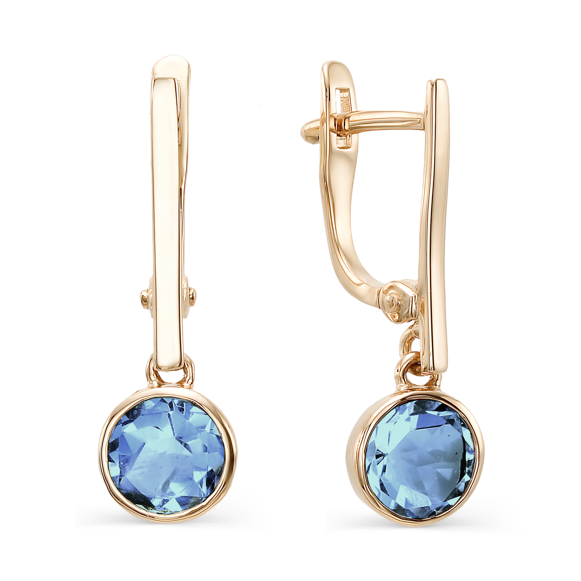 Серьги из золота с камнем Лондон топаз фото, цены