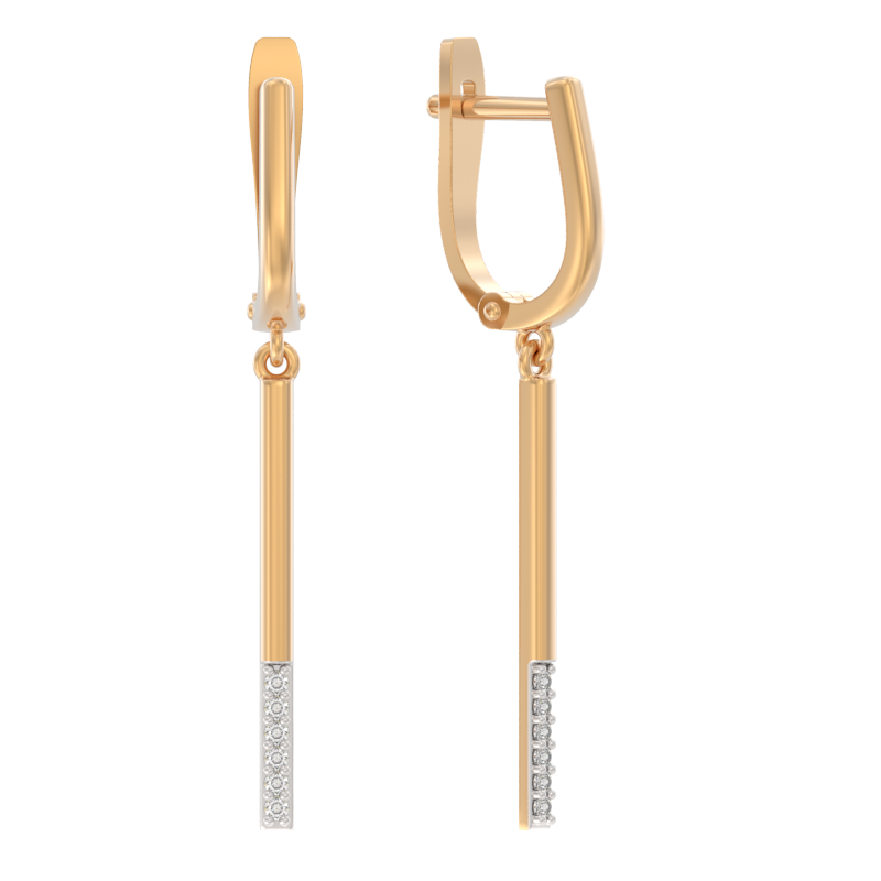 Серьги из золота с камнем Бриллиант фото, цены