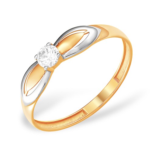 Кольцо из золота с камнем Фианит фото, цены