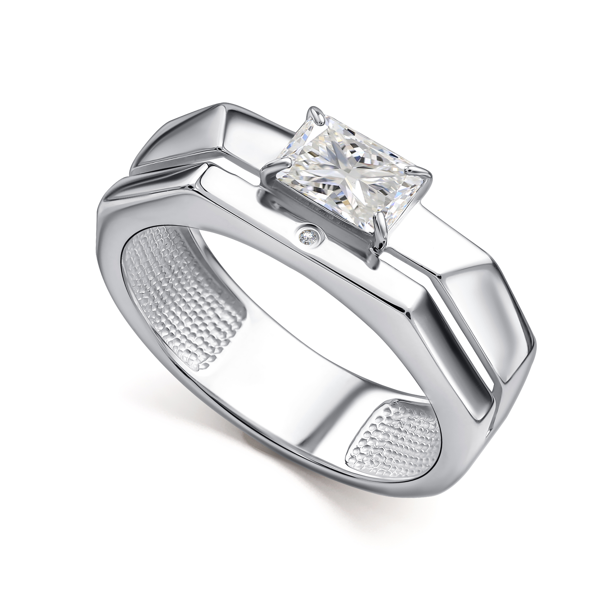 Кольцо из серебра с камнем Бриллиант, Горный хрусталь фото, цены