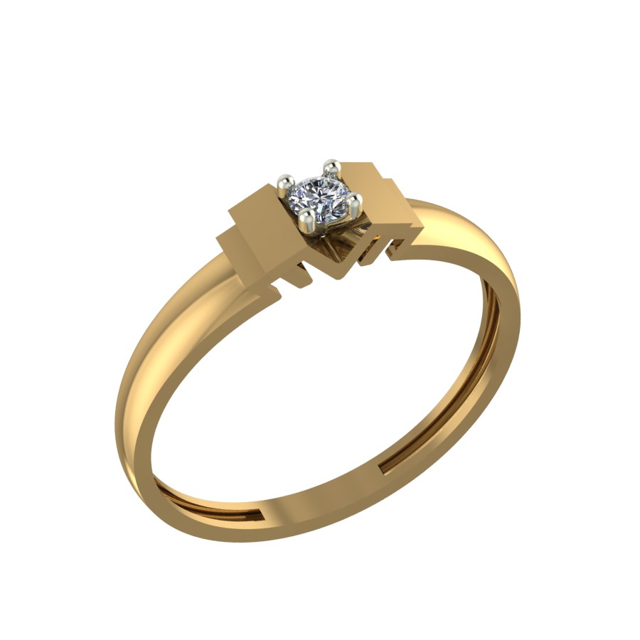 Кольцо из золота с камнем Фианит фото, цены