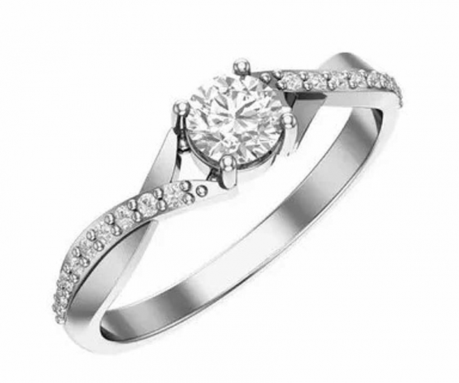 Кольцо из серебра с камнем Фианит фото, цены