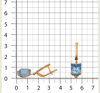 Серьги из золота с камнем Топаз фото, цены