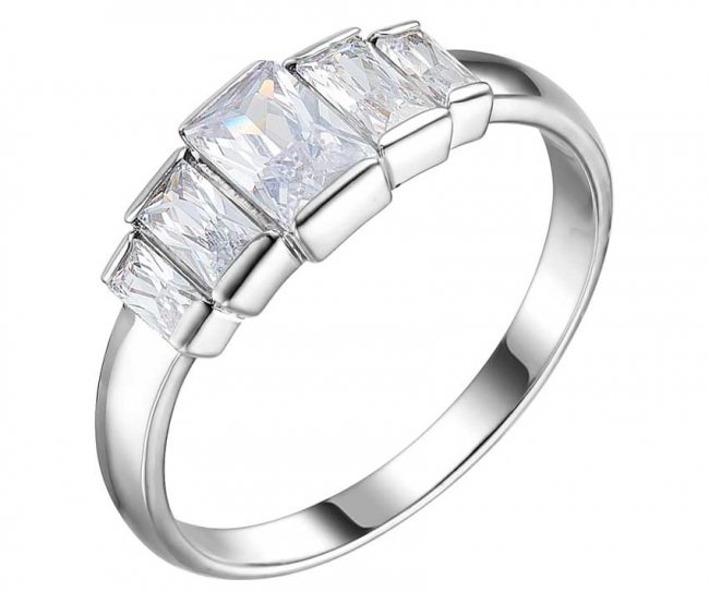 Кольцо из серебра с камнем Фианит фото, цены