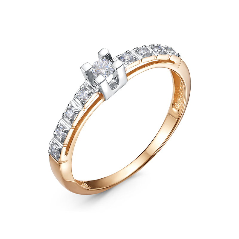 Кольцо из золота с камнем Фианит фото, цены