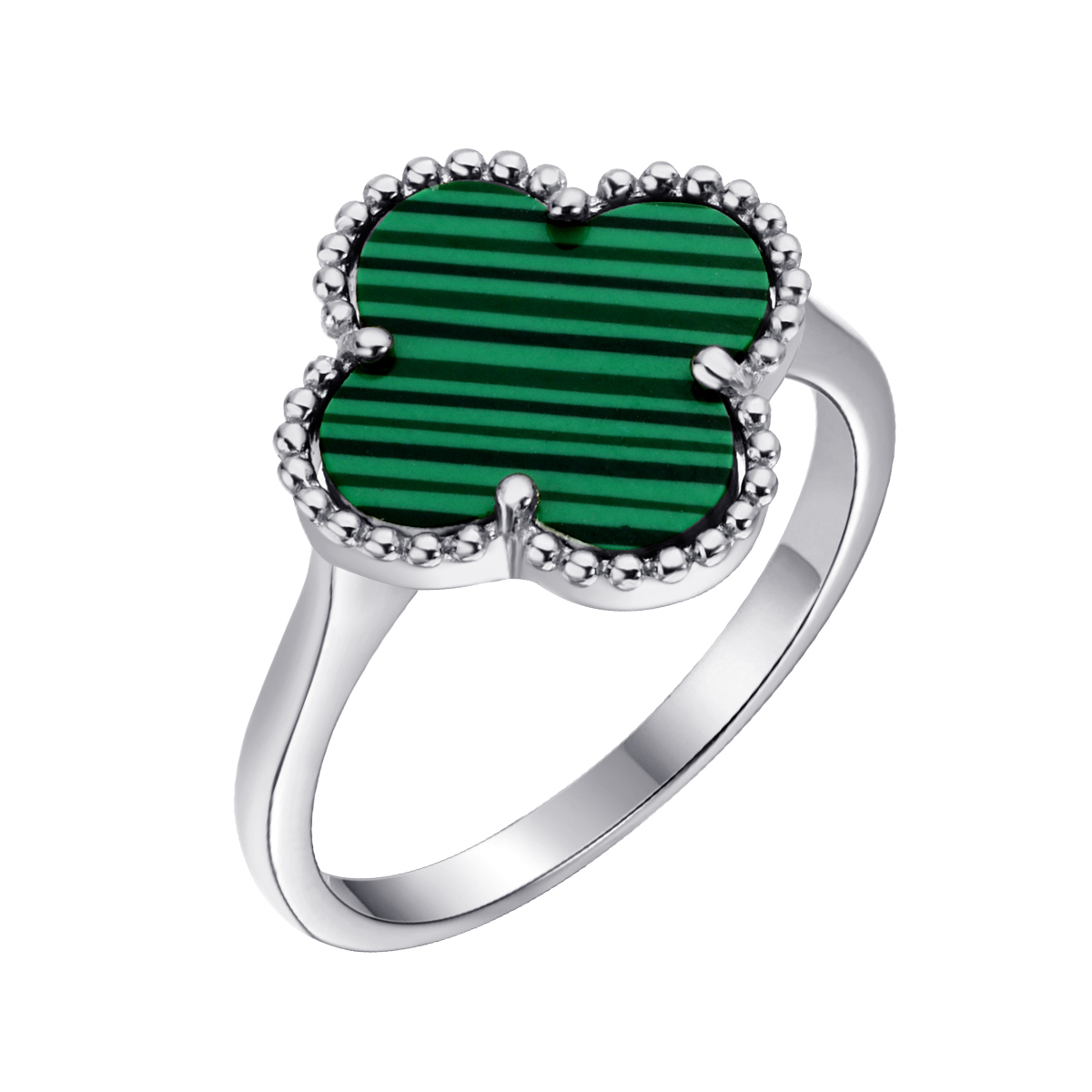 Кольцо из серебра с камнем Малахит прес. фото, цены