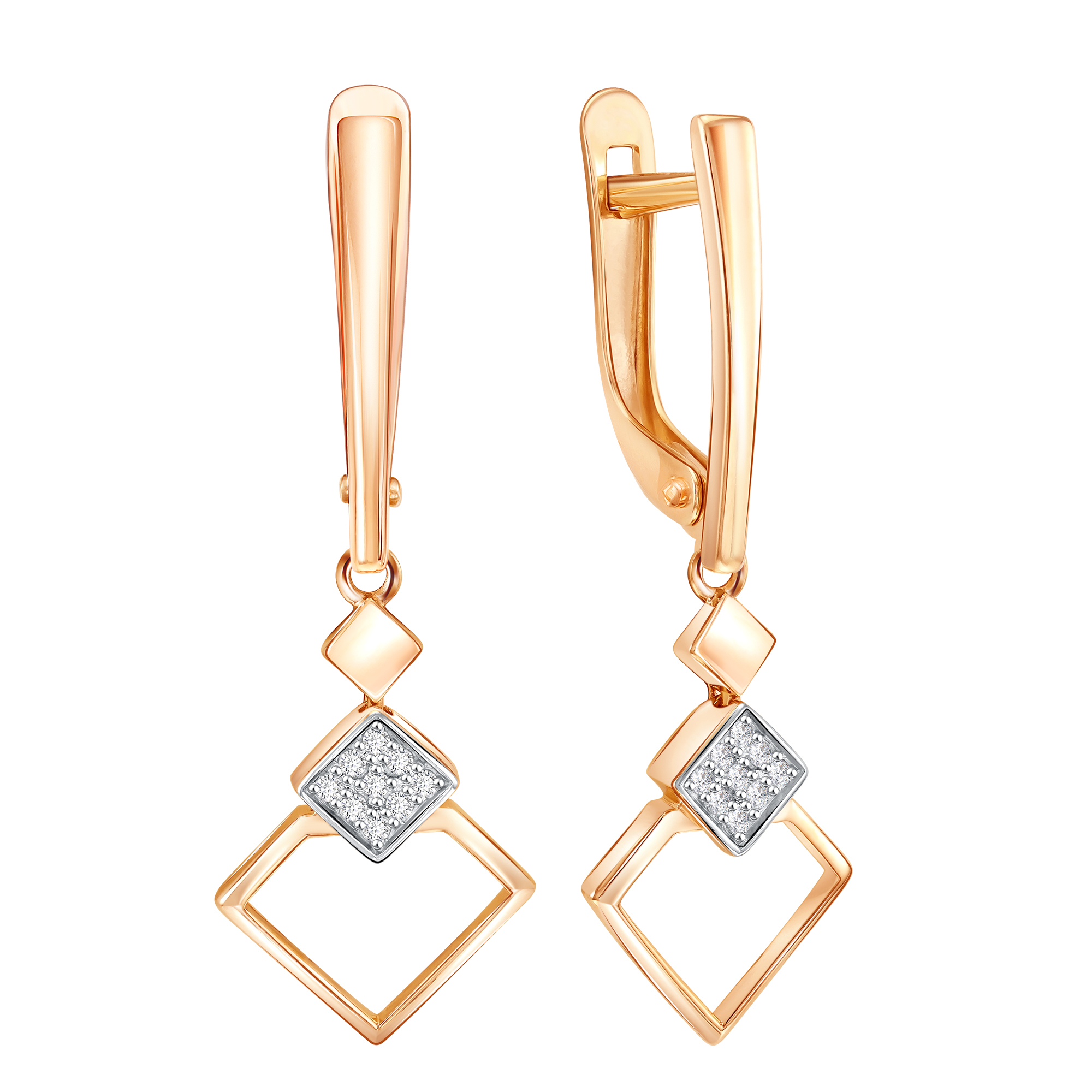 Серьги из золота с камнем Фианит фото, цены