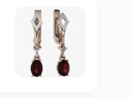 Серьги из золота с камнем Гранат, Фианит фото, цены