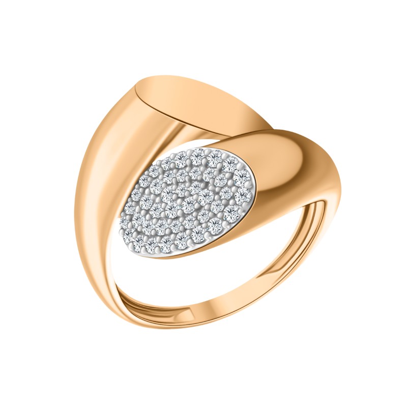 Кольцо из золота с камнем Фианит фото, цены