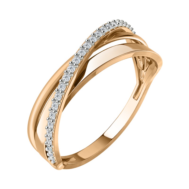 Кольцо из золота с камнем Фианит фото, цены