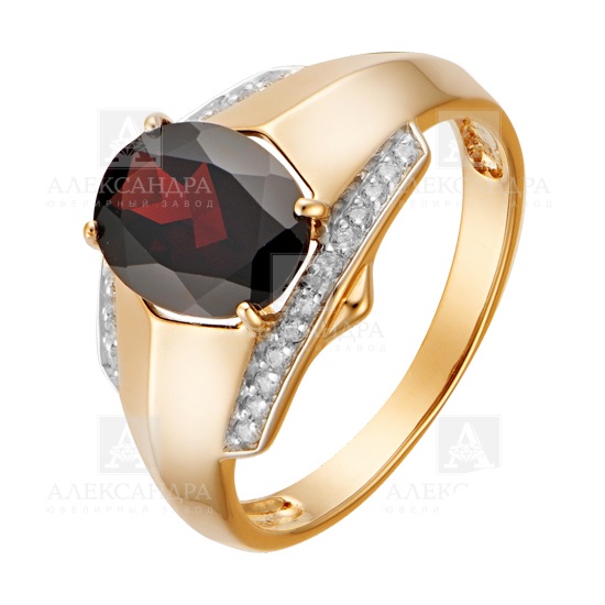 Кольцо из золота с камнем Фианит, Раух-топаз фото, цены