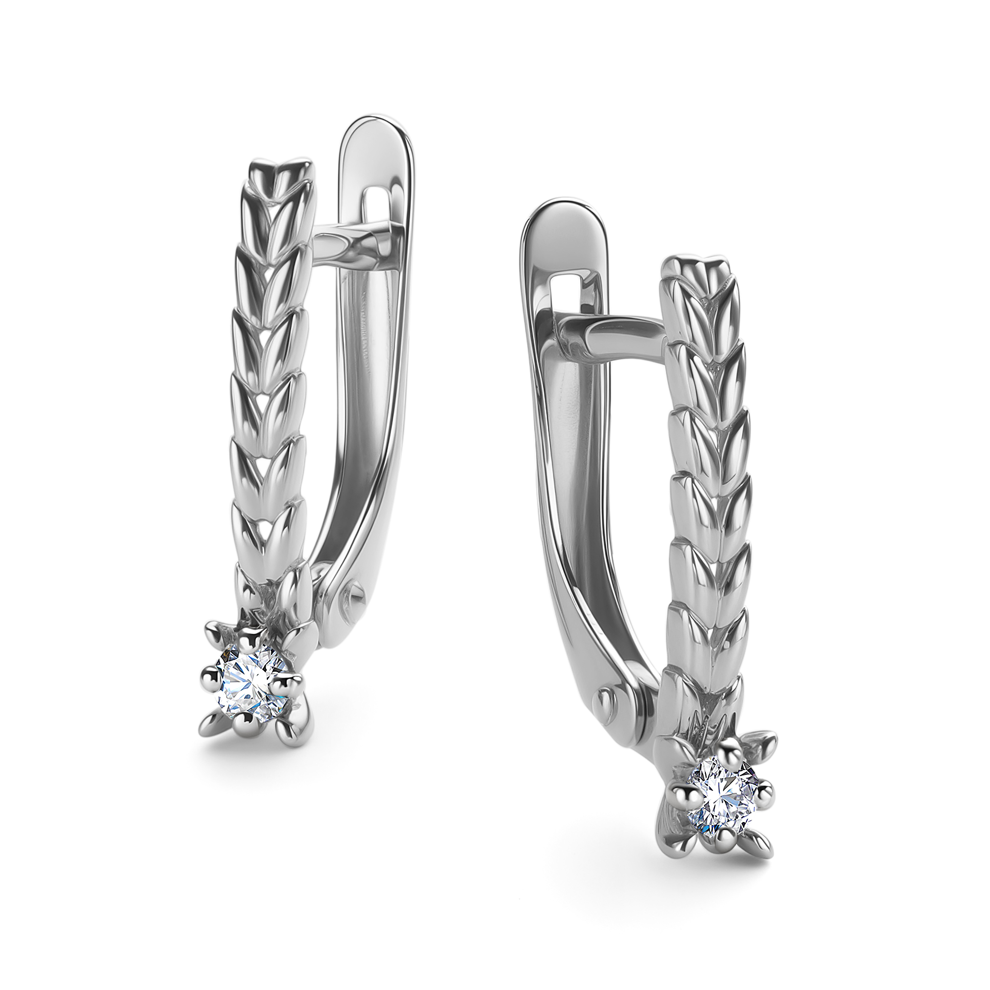 Серьги из золота с камнем Бриллиант фото, цены