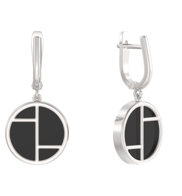 Серьги из серебра с камнем Агат фото, цены