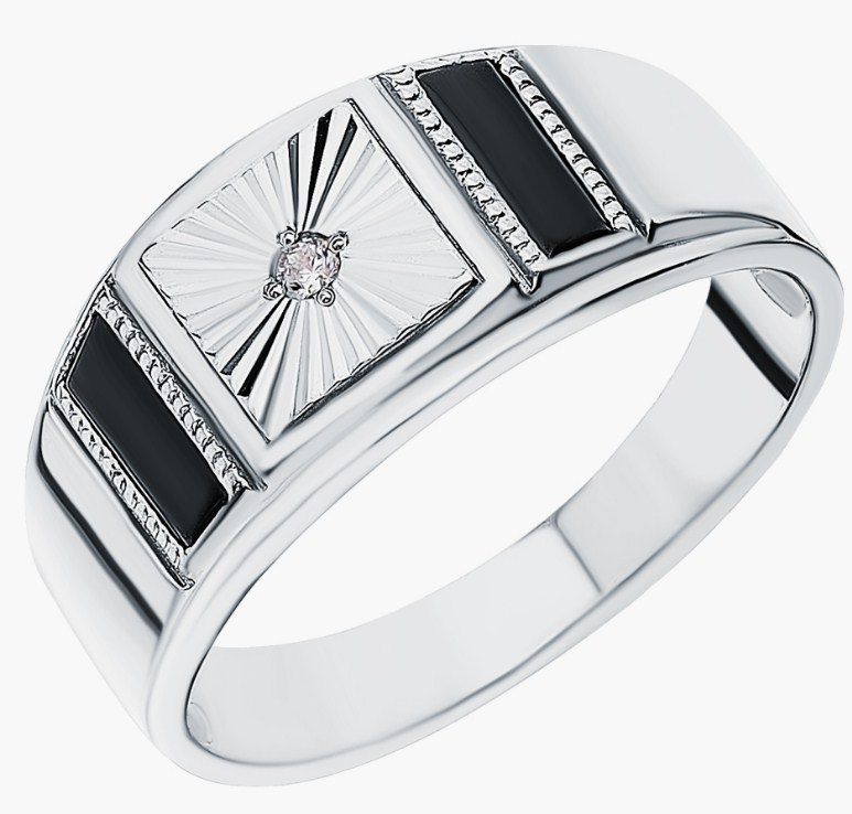 Печатка из серебра с камнем Фианит фото, цены