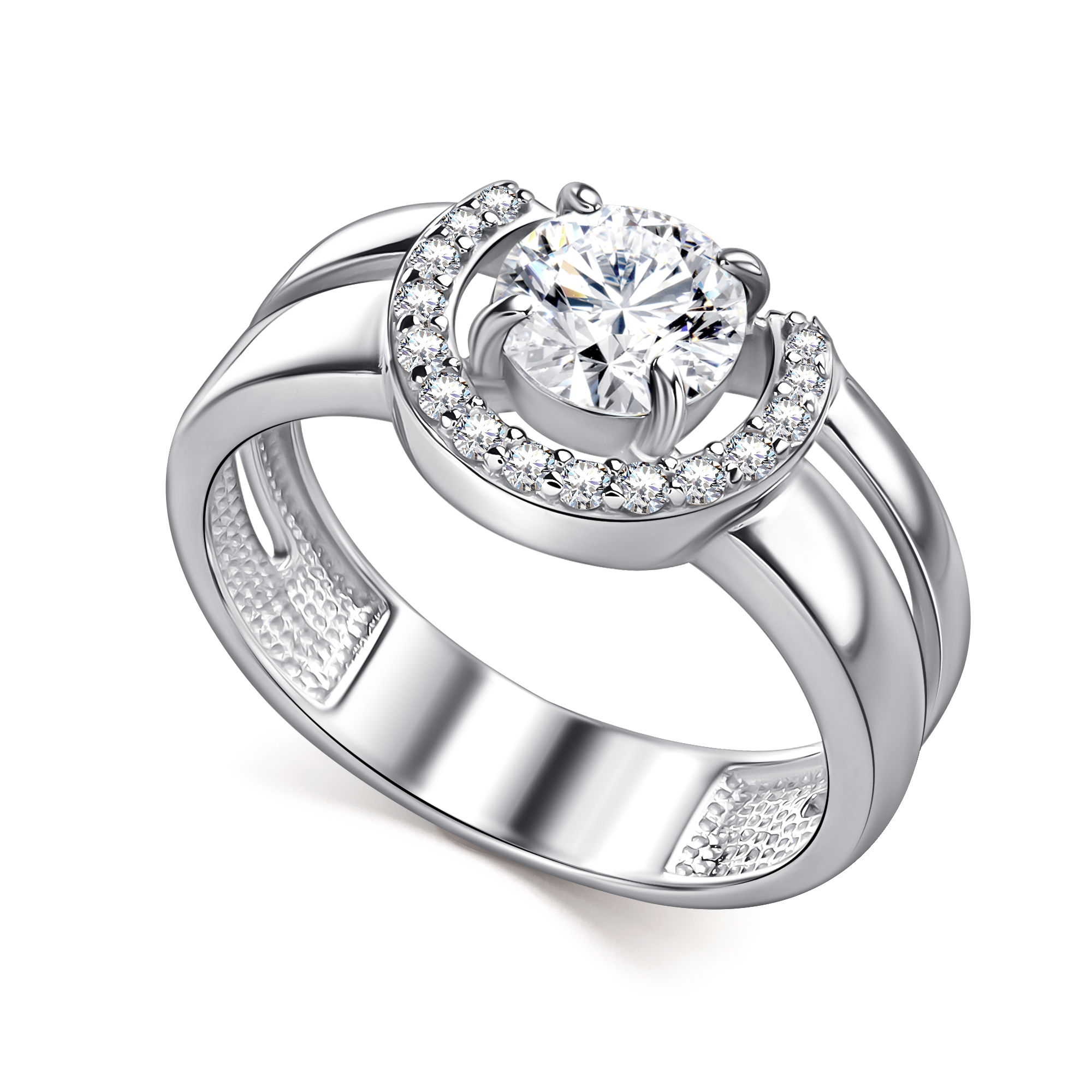 Кольцо из серебра с камнем Фианит, Горный хрусталь фото, цены