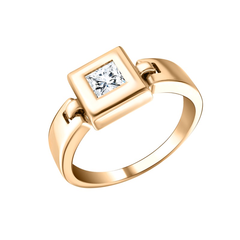 Кольцо из золота с камнем Фианит фото, цены