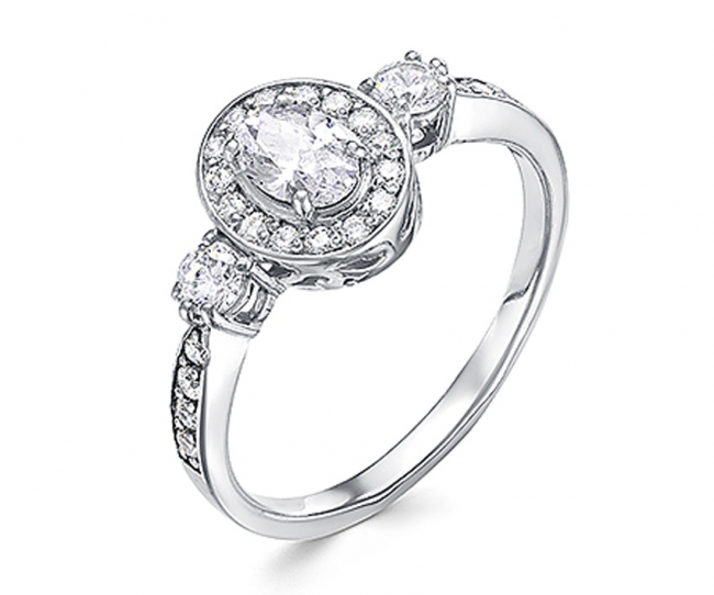 Кольцо из серебра с камнем Фианит фото, цены