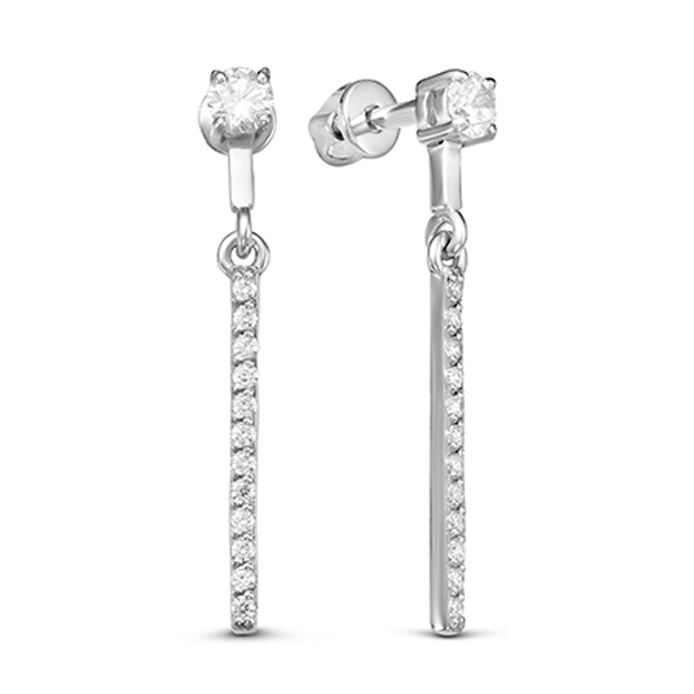 Пуссеты из серебра с камнем Фианит фото, цены