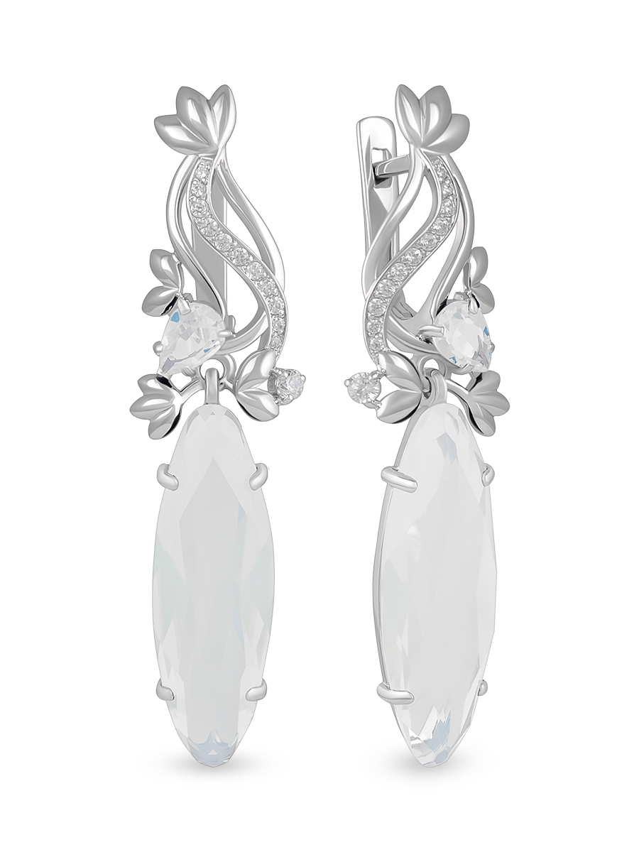 Серьги из серебра с камнем Ситалл фото, цены