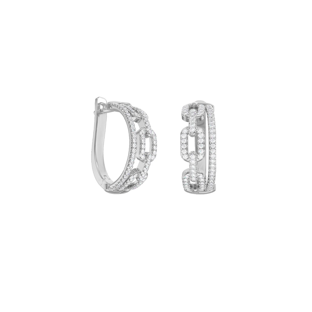 Серьги из серебра с камнем Фианит фото, цены