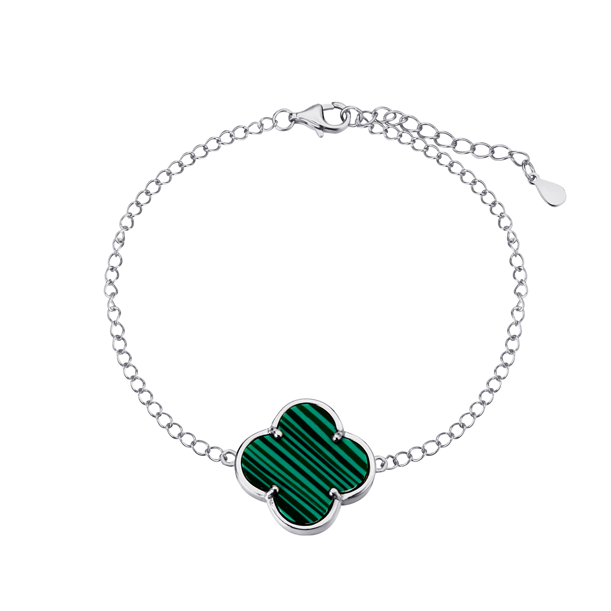Браслет из серебра с камнем Малахит прес. фото, цены