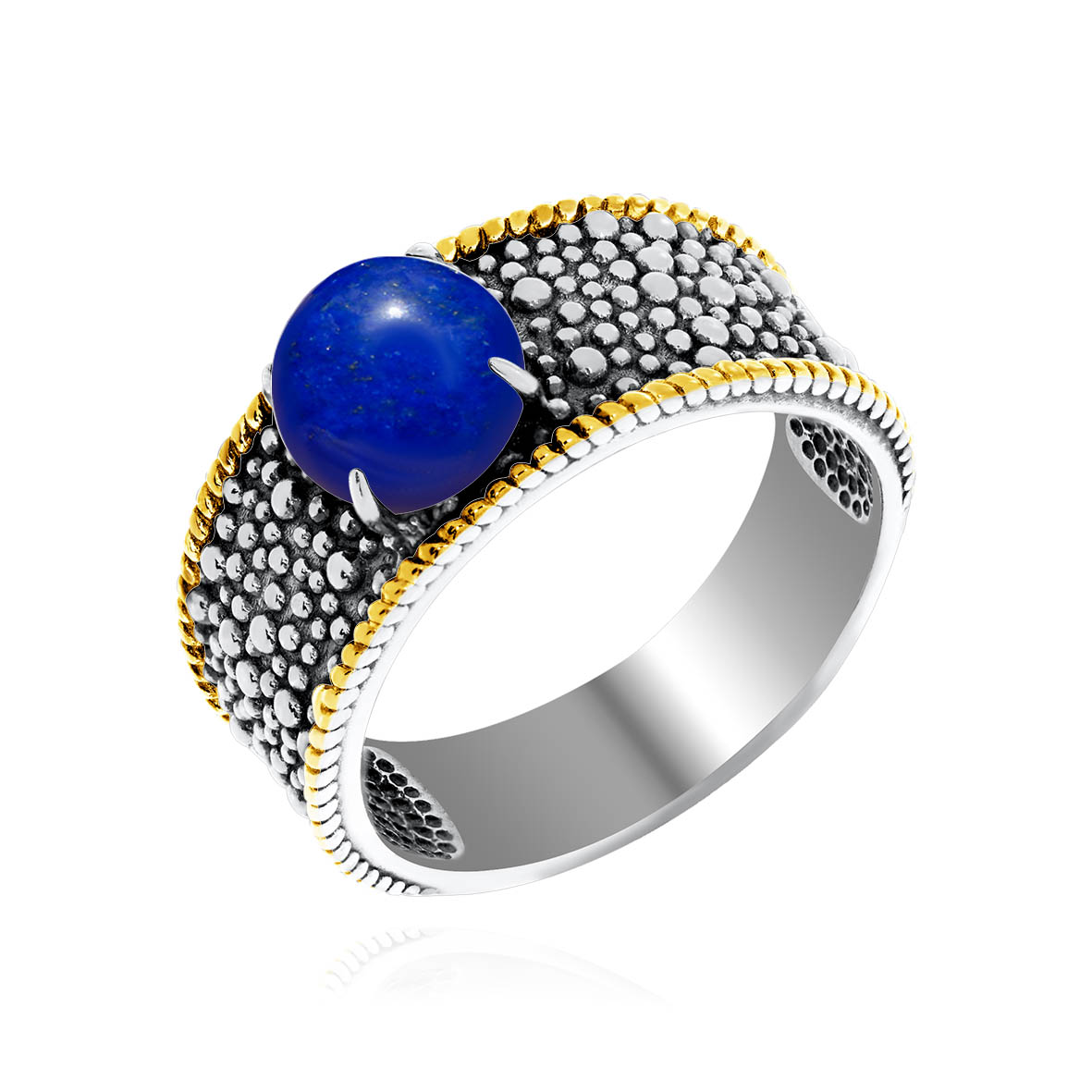 Кольцо из серебра с камнем Лазурит фото, цены