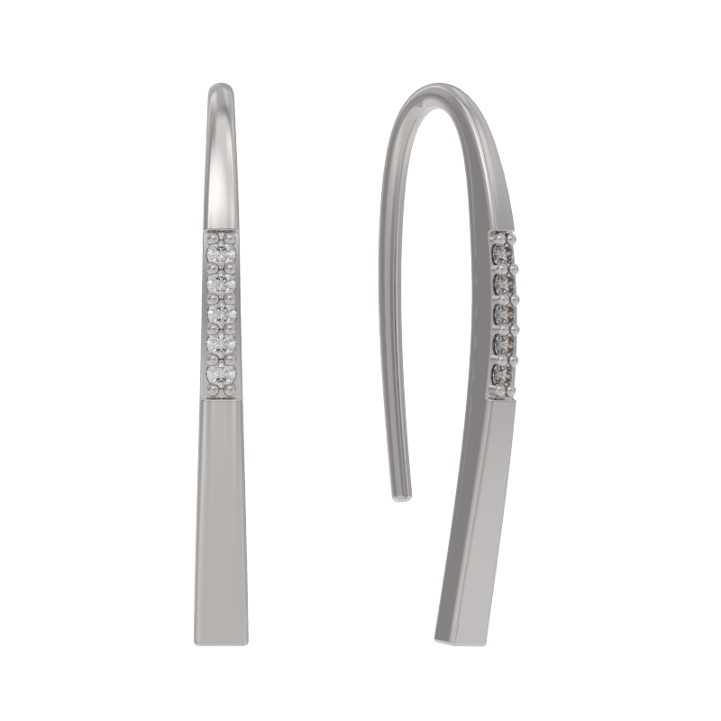 Серьги из серебра с камнем Фианит фото, цены