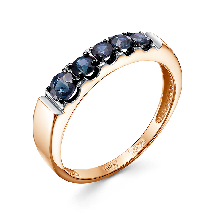 Кольцо из золота с камнем Сапфир фото, цены