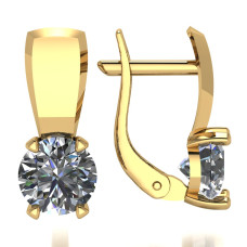 Серьги из золота с камнем Фианит фото, цены