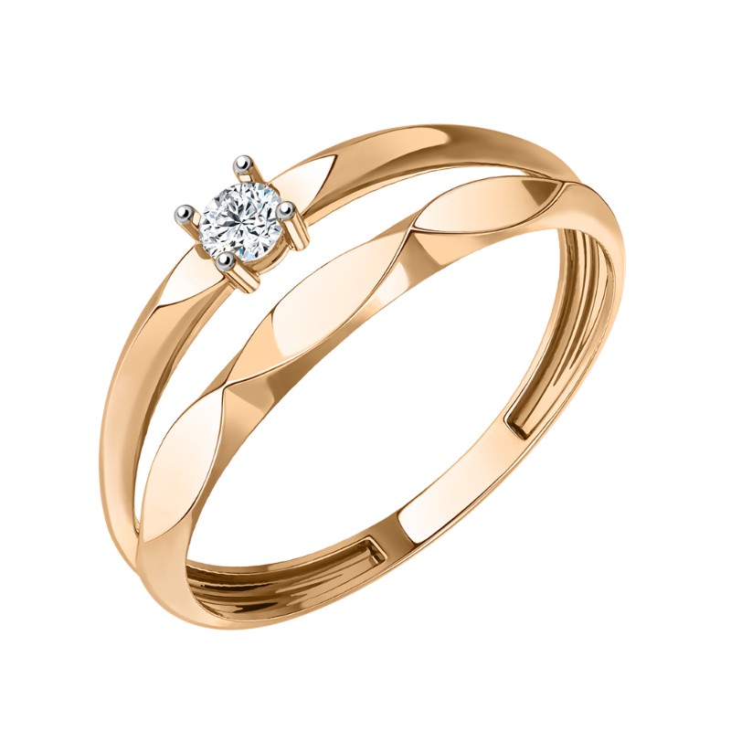 Кольцо из золота с камнем Фианит фото, цены